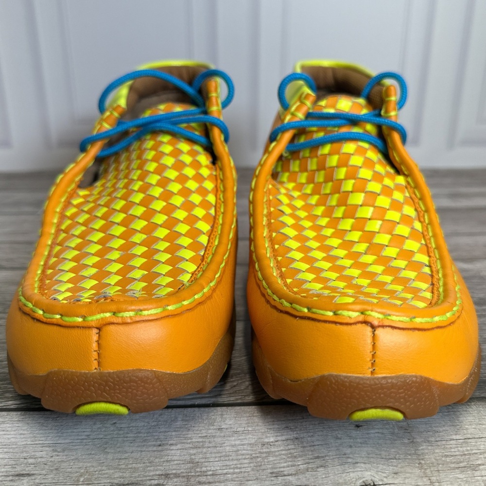 Twisted X Rio 2016 Driving Mocs Orange Neon Leather Shoes YDM0025 Mens 6M - Picture 10 of 12